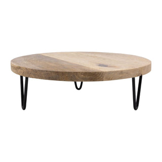 Olympia Round Display Stand Mango Wood with Metal Legs 300x80mm - HY752
