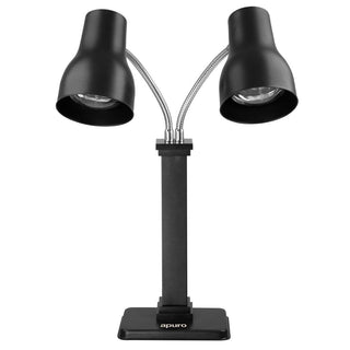 Apuro Double Heat Lamp Carving Station Matt Black 2x250W - JA868-A