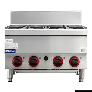 GasMax Benchtop Natural Gas 4 Burner Cooktop W/ Splashback JUS-TR-4B