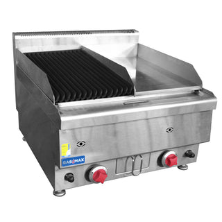 GasMax Benchtop LPG Gas Combo 1/2 Char & 1/2 Griddle JUS-TRGH60LPG