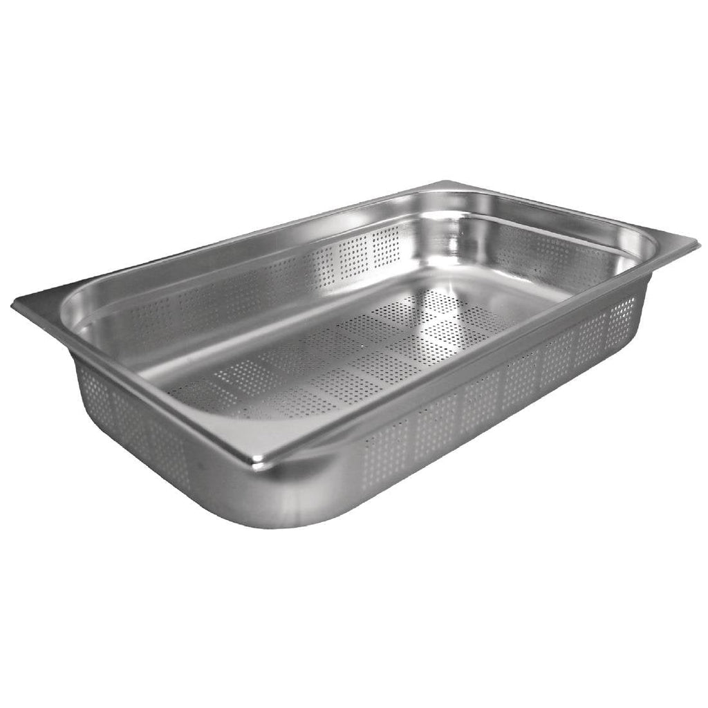 Stainless Steel Perforated 1/1 Gastronorm Tray 100mm- Vogue DN700