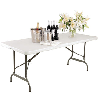 Centre Folding Utility Table 6ft White- Bolero L001