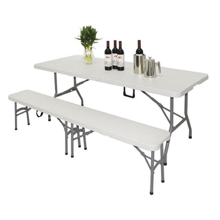 Centre Folding Utility Table 6ft White- Bolero L001