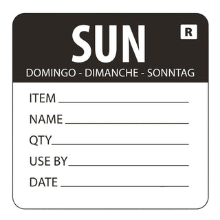 Vogue Removable Day of the Week Label Sunday - L072