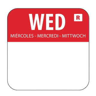 Vogue Removable Colour Coded Food Labels Wednesday - L933