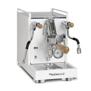La Pavoni Cellini Mini X Commercial Espresso Machine White with Oak