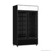 Thermaster 1000L Two Glass Door Colourbond Upright Drink Fridge Black LG-1000BP