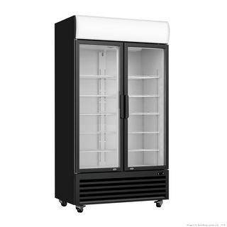 CLEARANCE - Thermaster Large Two Glass Door Colourbond Upright Drink Fridge LG-1200BP