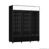 Thermaster 1200L 3 Glass Door Colourbond Upright Drink Fridge Black LG-1203BP