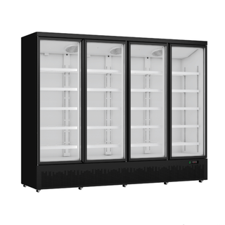 Thermaster 4 Door Glass Door Supermarket Freezer 1938L Black - LG-2500BGBMF