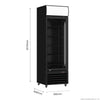 Thermaster 540L Single Glass Door Black Colourbond Upright Drink Fridge LG-540BP