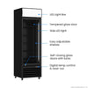Thermaster 540L Single Glass Door Black Colourbond Upright Drink Fridge LG-540BP