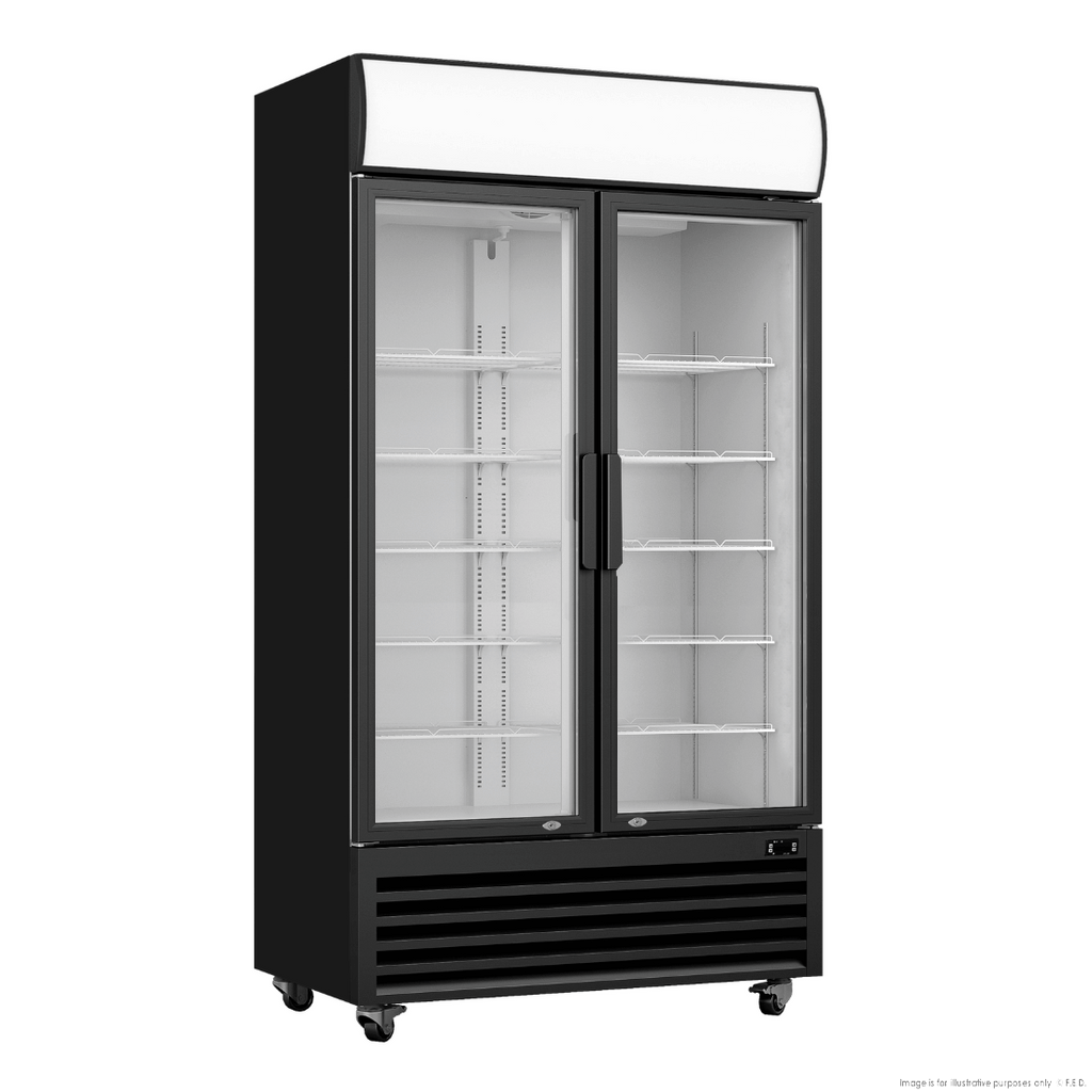 Thermaster Double Glass Door Colourbond Upright Drink Fridge LG-580BP