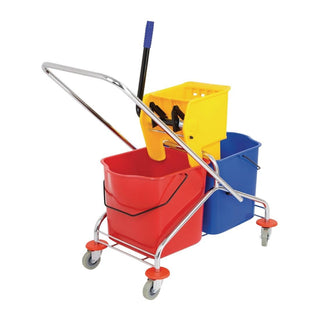 Dual Bucket Mop Wringer with Frame- Jantex M880