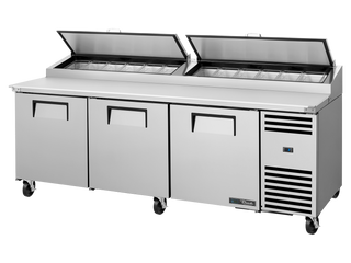 TRUE 3 Solid Door Pizza Prep Table with Angled Top - TPP-AT2-93-HC