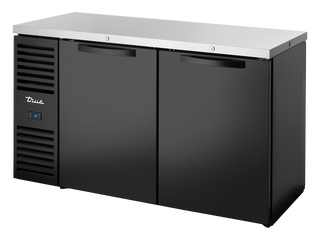 TRUE Pass-Thru Single Zone 2 Solid Swing Door Undercounter Refrigerator - Black - TBR60-PTSZ1-L-B-SS-SS-2
