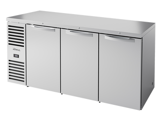 TRUE Reach-In Single Zone 3 Solid Swing Door Undercounter Refrigerator - Stainless - TBR72-RISZ1-L-S-SSS-2