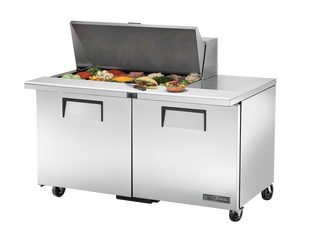 TRUE 2 Mega-Top Solid Door Sandwich/Salad Fridge 1530mm Width - TSSU-60-18M-B-HC