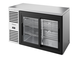 TRUE Reach-In Single Zone 2 Glass Sliding Door Undercounter Refrigerator 1300mm Width - Stainless - TBR52-RISZ1-L-S-11-2