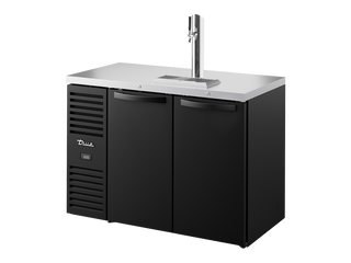 TRUE Reach-In Single Zone 2 Solid Swing Door Undercounter Refrigerator with Countertop 1200mm Width - Black - TDR48-RISZ1-L-B-SS-2