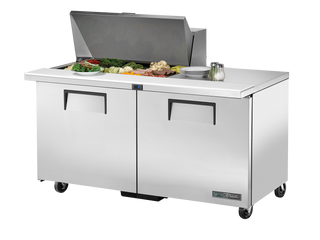 TRUE 2 Mega-Top Solid Door Sandwich/Salad Fridge 1530mm Width - TSSU-60-15M-B-HC