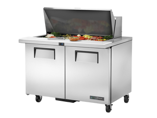 TRUE 2 Mega-Top Solid Door Sandwich/Salad Fridge 1220mm Width - TSSU-48-18M-B-HC