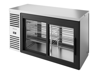 TRUE Pass-Thru Single Zone 2 Glass Sliding Door Undercounter Refrigerator - Stainless - TBR60-PTSZ1-L-S-11-11-2