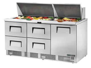 TRUE 4 Drawer & 1 Door Food Prep Fridge 1830mm Width - TFP-72-30M-D-4-HC