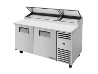 TRUE 2 Solid Door Pizza Prep Table with Angled Top 1700mm Width - TPP-AT-67-HC