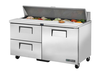 TRUE 2 Drawer & 1 Door Sandwich/Salad Fridge 1530mm Width - TSSU-60-16D-2-HC