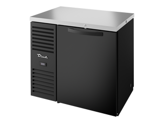 TRUE Pass-Thru Single Zone 1 Solid Swing Door Undercounter Refrigerator - Black - TBR36-PTSZ1-L-B-S-S-2