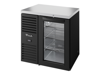 TRUE Reach-In Single Zone 1 Glass Swing Door Undercounter Refrigerator - Black - TBR32-RISZ1-L-B-G-2