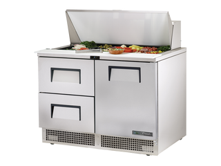 TRUE 2 Drawer & 1 Door Food Prep Fridge 1220mm Width - TFP-48-18M-D-2-HC
