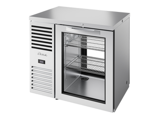 TRUE Pass-Thru Single Zone 1 Glass Swing Door Undercounter Refrigerator - Stainless - TBR36-PTSZ1-L-S-G-G-2