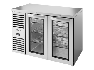 TRUE Reach-In Single Zone 2 Glass Swing Door Undercounter Refrigerator 1200mm Width - Stainless - TBR48-RISZ1-L-S-GG-2