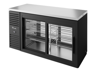 TRUE Pass-Thru Single Zone 1 Glass Sliding Door Undercounter Refrigerator - Black - TBR60-PTSZ1-L-B-11-11-2