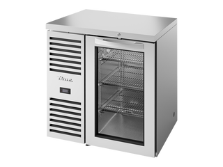 TRUE Reach-In Single Zone 1 Glass Swing Door Undercounter Refrigerator - Stainless - TBR32-RISZ1-L-S-G-2