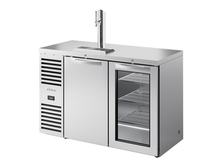 TRUE Reach-In Single Zone 2 Solid/Glass Swing Door Undercounter Refrigerator with Countertop 1300mm Width - Stainless - TDR52-RISZ1-L-S-SG-2