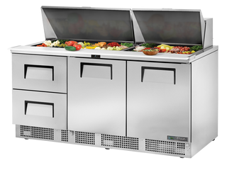 TRUE 2 Drawer & 1 Door Food Prep Fridge 1830mm Width - TFP-72-30M-D-2-HC