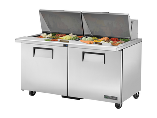 TRUE 2 Mega-Top Solid Door Sandwich/Salad Fridge 1530mm Width - TSSU-60-24M-B-ST-HC