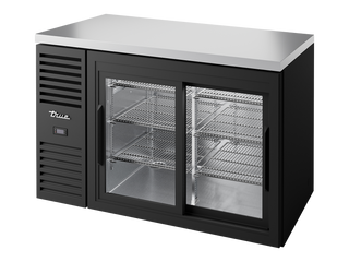 TRUE Reach-In Single Zone 2 Glass Sliding Door Undercounter Refrigerator 1300mm Width - Black - TBR52-RISZ1-L-B-11-2