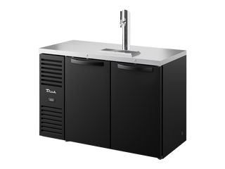 TRUE Reach-In Single Zone 2 Solid Swing Door Undercounter Refrigerator with Countertop 1300mm Width - Black - TDR52-RISZ1-L-B-SS-2