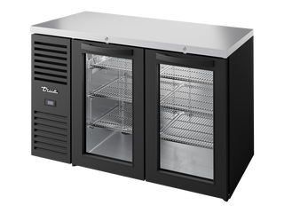 TRUE Reach-In Single Zone 2 Glass Swing Door Undercounter Refrigerator 1300mm Width - Black - TBR52-RISZ1-L-B-GG-2