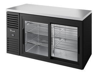 TRUE Reach-In Single Zone 2 Glass Sliding Door Undercounter Refrigerator 1500mm Width - Black - TBR60-RISZ1-L-B-11-2