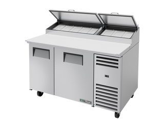 TRUE 2 Solid Door Pizza Prep Table with Angled Top 1530mm Width - TPP-AT-60-HC
