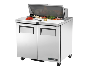 TRUE 2 Solid Door Sandwich/Salad Fridge 920mm Width - TSSU-36-08-HC
