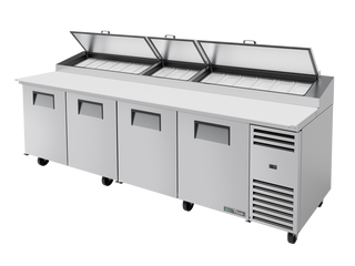 TRUE 4 Solid Door Pizza Prep Table with Angled Top - TPP-AT-119-HC