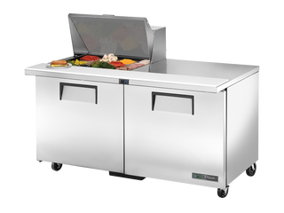 TRUE 2 Mega-Top Solid Door Sandwich/Salad Fridge 1530mm Width - TSSU-60-12M-B-HC
