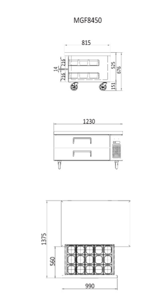 Atosa 260L Chef Base - 2 Drawers MGF8450