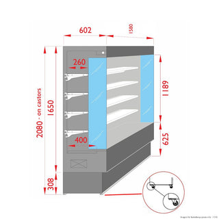 Open Chiller With 4 Shelves - ItaliaCool TDVC60-CA-150